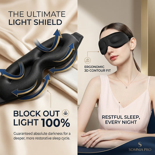 Sleep Eye Mask for Side Sleepers 100% Blackout Comfort