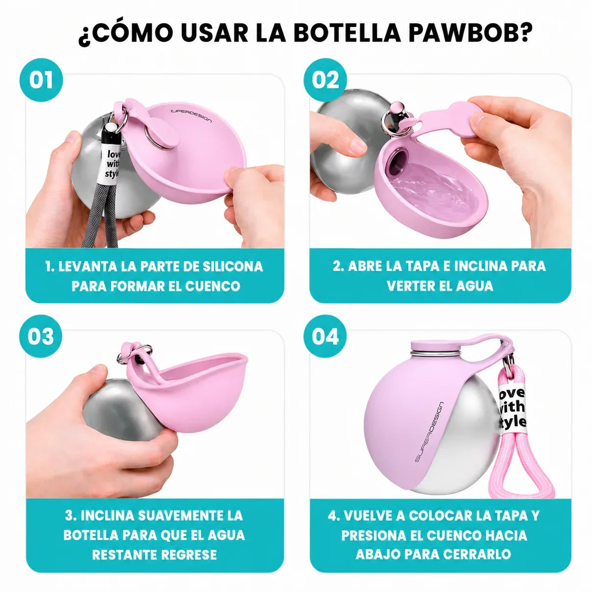 Portable Stainless Steel Pet Water Bottle