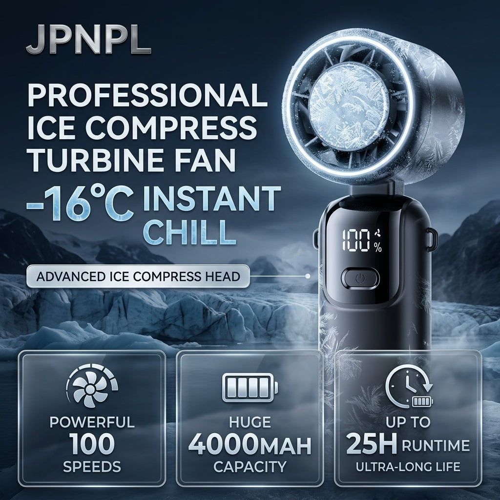 4000mAh Portable High-Speed Handheld Fan with Ice Cooling Plate & 100-Speed Adjustment