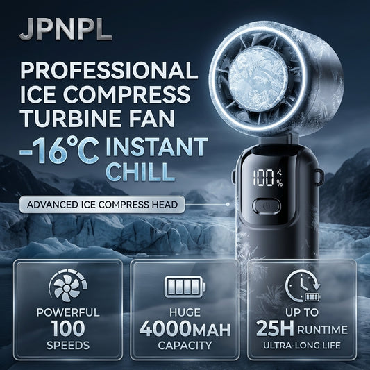 4000mAh Portable High-Speed Handheld Fan with Ice Cooling Plate & 100-Speed Adjustment