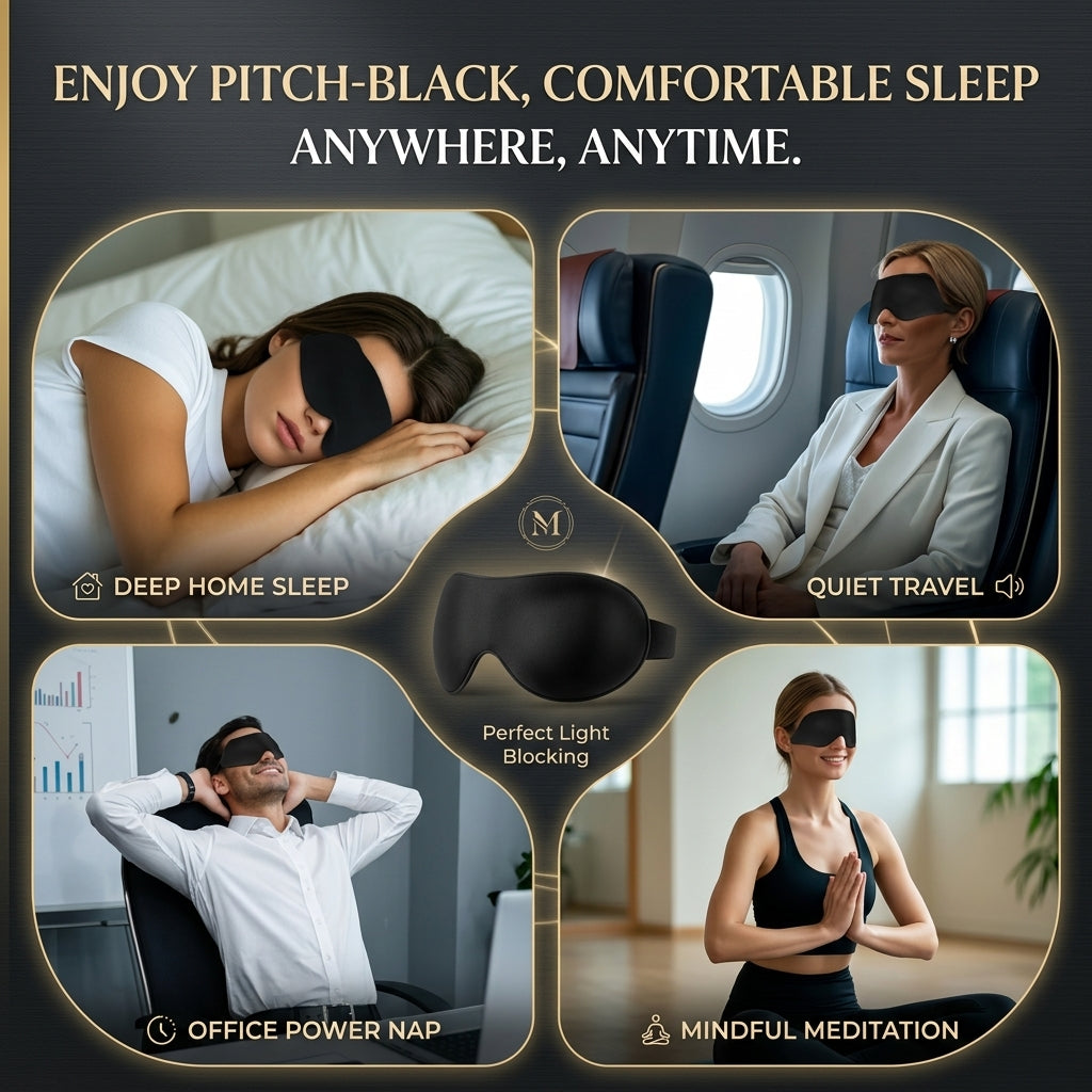 Sleep Eye Mask for Side Sleepers 100% Blackout Comfort