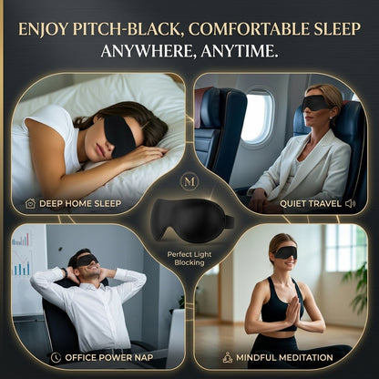 Sleep Eye Mask for Side Sleepers 100% Blackout Comfort