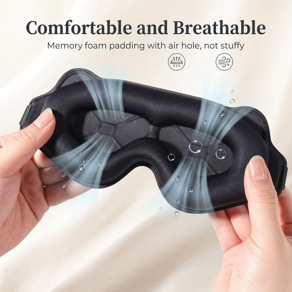 Sleep Eye Mask for Side Sleepers 100% Blackout Comfort
