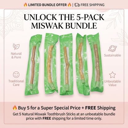 Natural Miswak Toothbrush for Healthy Teeth & Fresh Breath