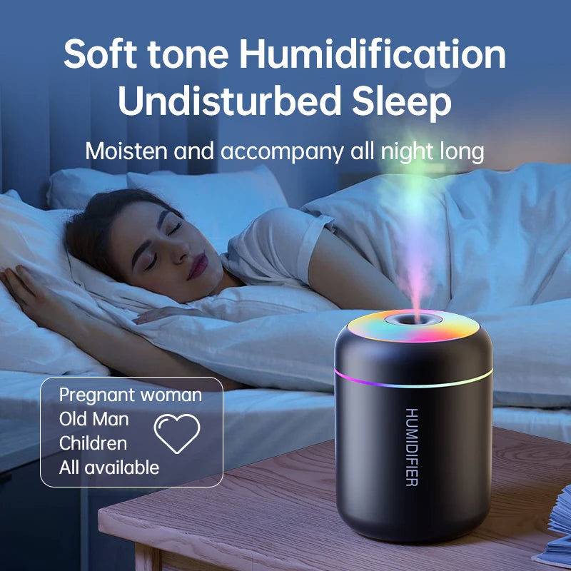 Mini USB Aroma Diffuser Humidifier 180ML Ultrasonic Mist Air Purifier with LED Light