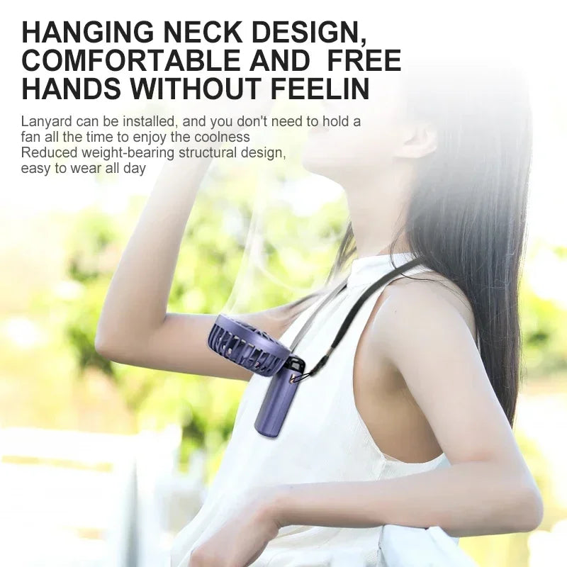 Portable Handheld Mini Fan with LED Display & Phone Stand