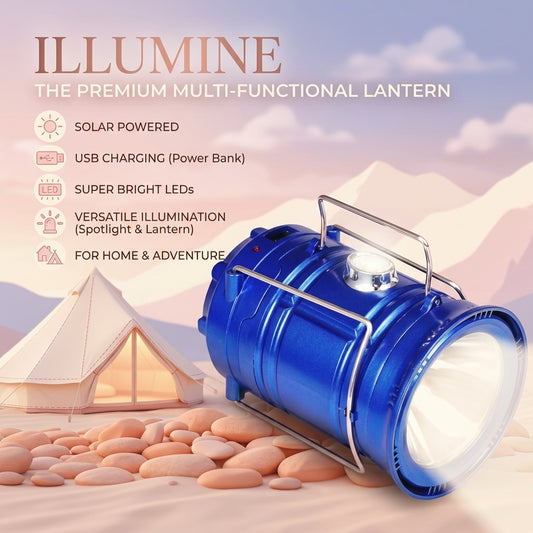Rechargeable Solar Camping Lantern & Emergency Flashlight