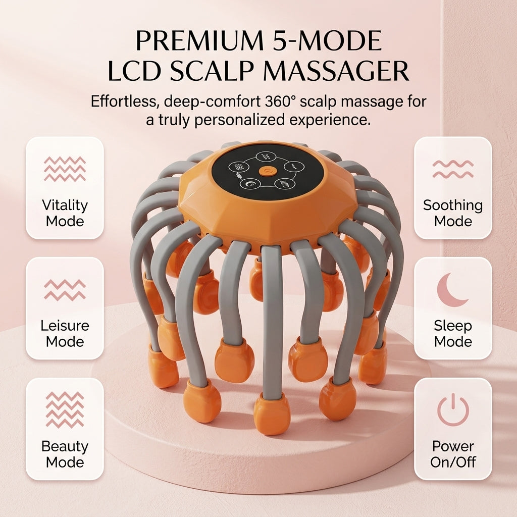 24 Point Vibration Scalp Massager with Bluetooth