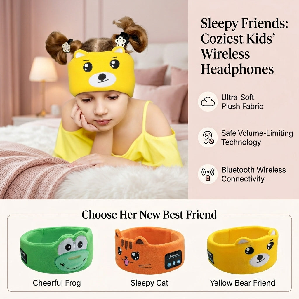Kids Bluetooth Sleep Headphones Eye Mask