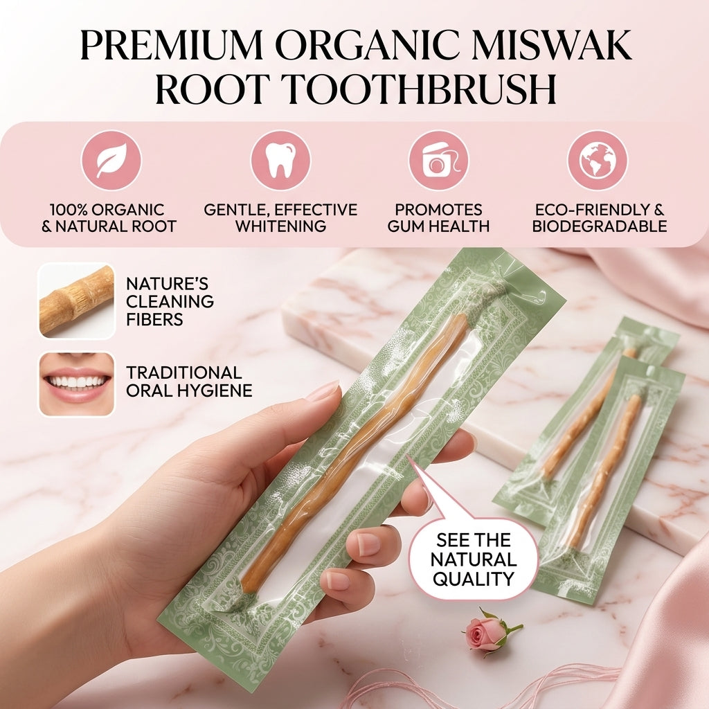 Natural Miswak Toothbrush for Healthy Teeth & Fresh Breath