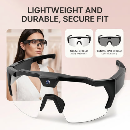 HD Smart Video Recording Glasses – Sports Camera Sunglasses